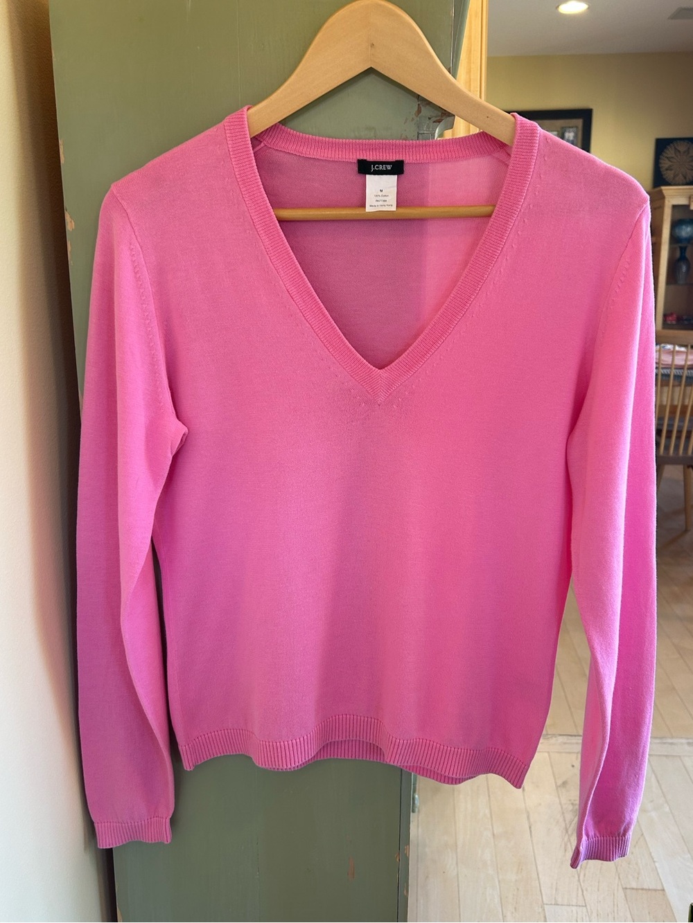 J. Crew Bright Pink V-Neck Sweater